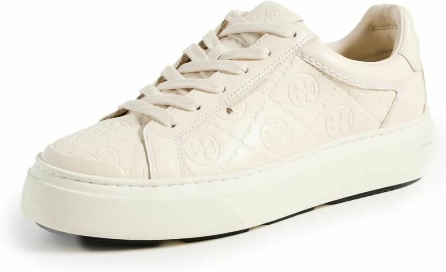 Tory Burch Women's T Monogram Ladybug Sneakers - Fashionable Leather Athletic Shoes with Embroidered Bug Detail