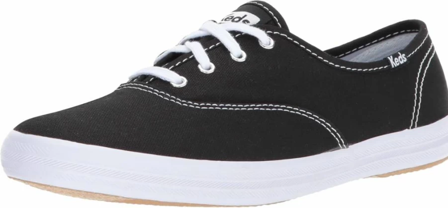 Keds Women's Champion Canvas Sneakers - Classic White Lace-Up Casual Shoes for Women