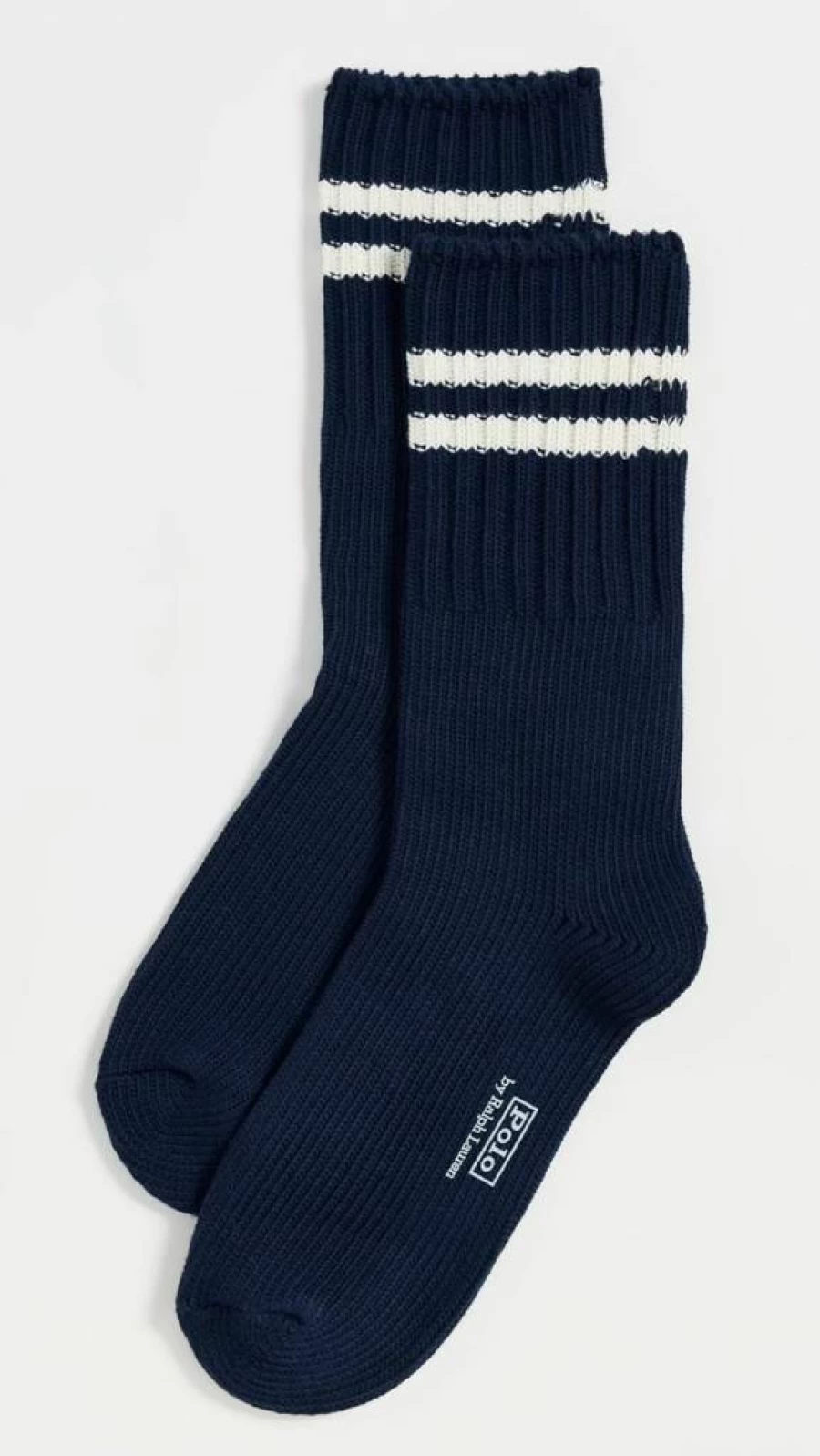 POLO RALPH LAUREN Men's Striped Deck Crew Socks - Classic Cotton Casual Athletic Socks for Men
