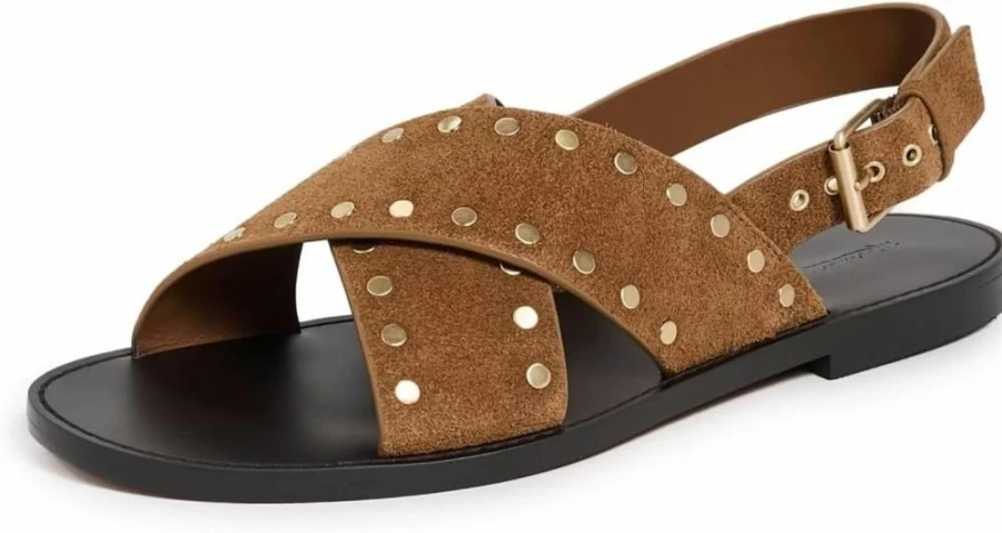 Madewell Women's X-Band Suede Sandals – Comfortable Leather Straps Casual Slide Shoes for Women