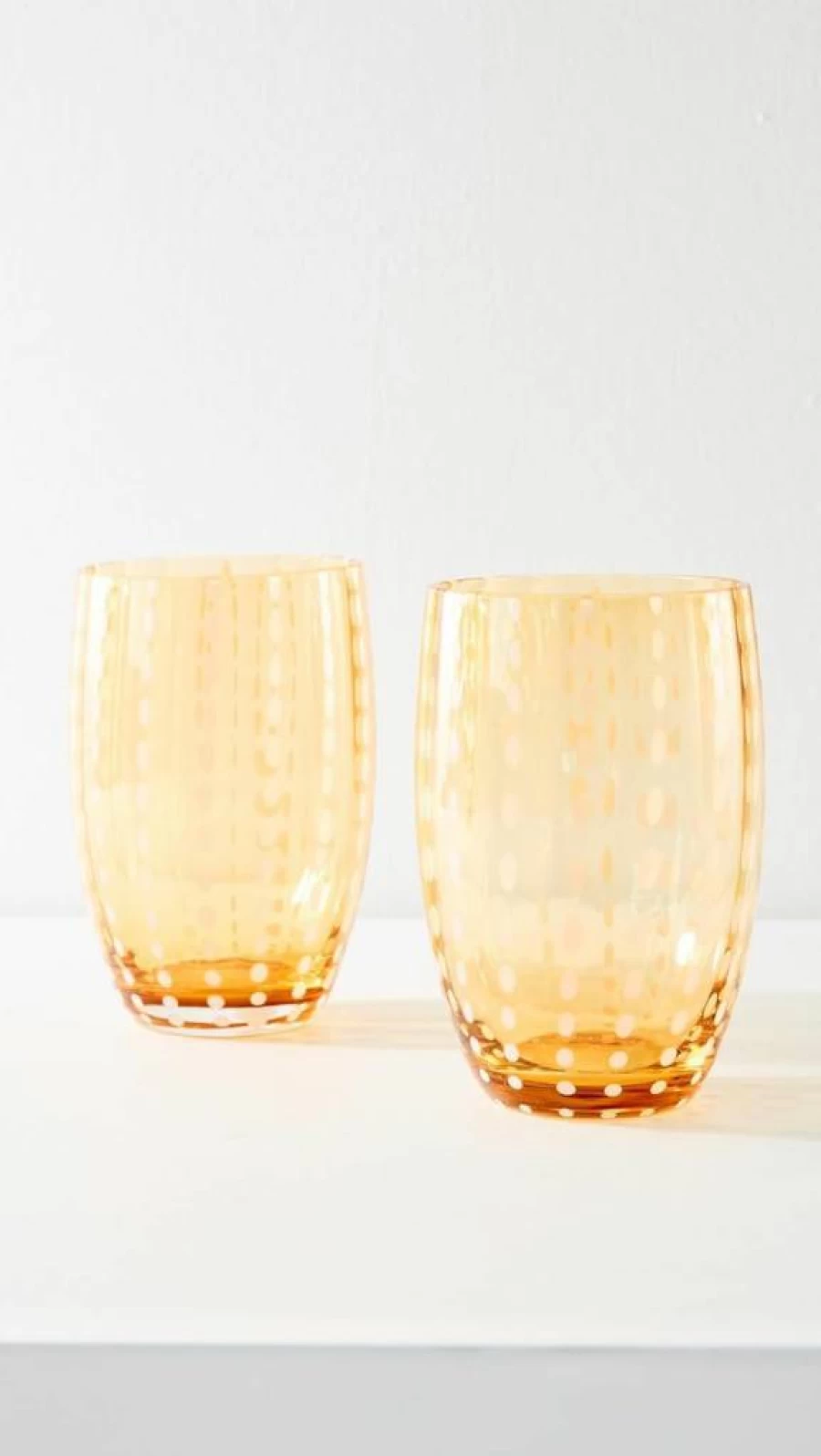 Zafferano Perle Women's Tumbler Set - 2-Piece Elegant Glass Cups for Drinks