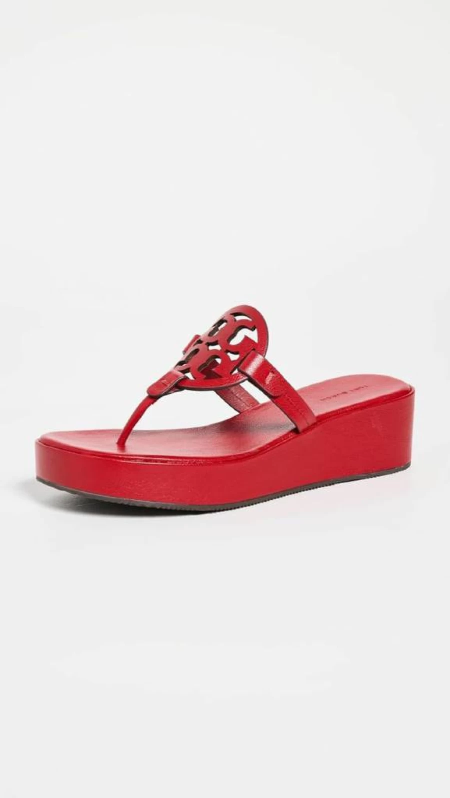 Tory Burch Women's Miller Wedge Sandals 25mm Heel - Comfortable Leather Slide Sandals for Women