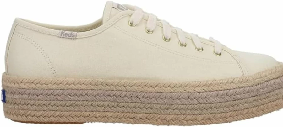 Keds Women's Triple Up Sneaker - Classic White Low-Top Lace-Up Comfort Shoes