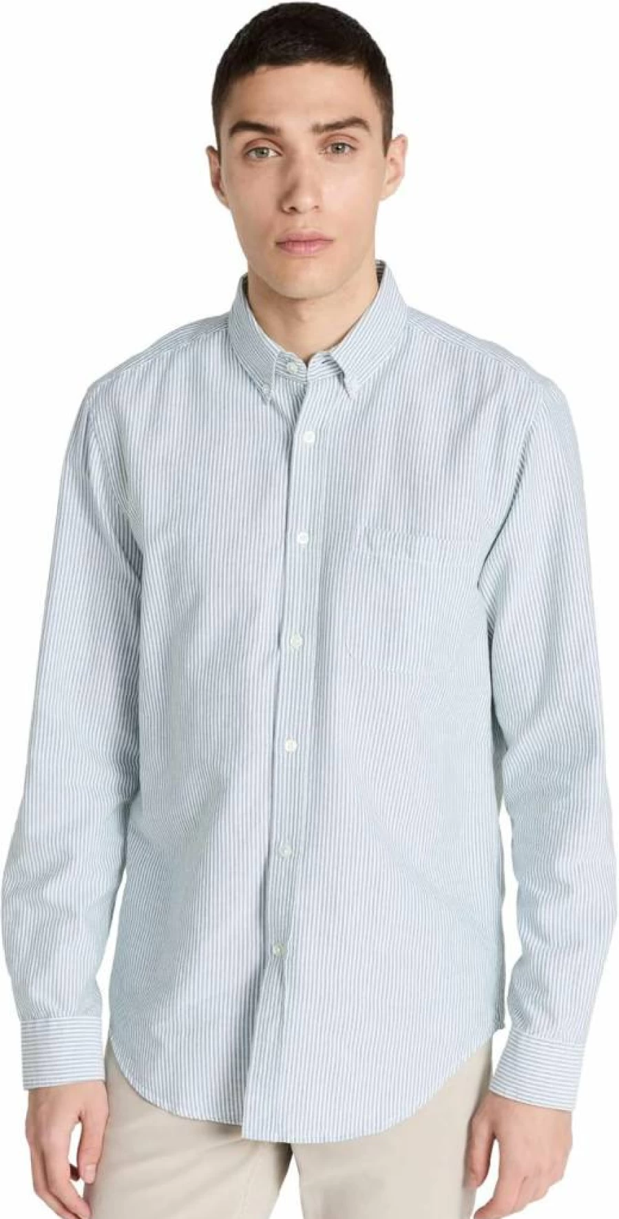 Portuguese Flannel Men's Belavista Striped Long Sleeve Shirt - Casual Comfort Fit Button Down