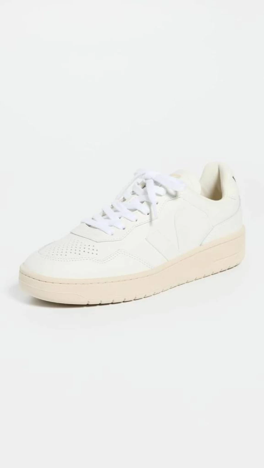 Veja Women's V-90 Organic Leather Sneakers - White Vegan OT Sustainable Shoes