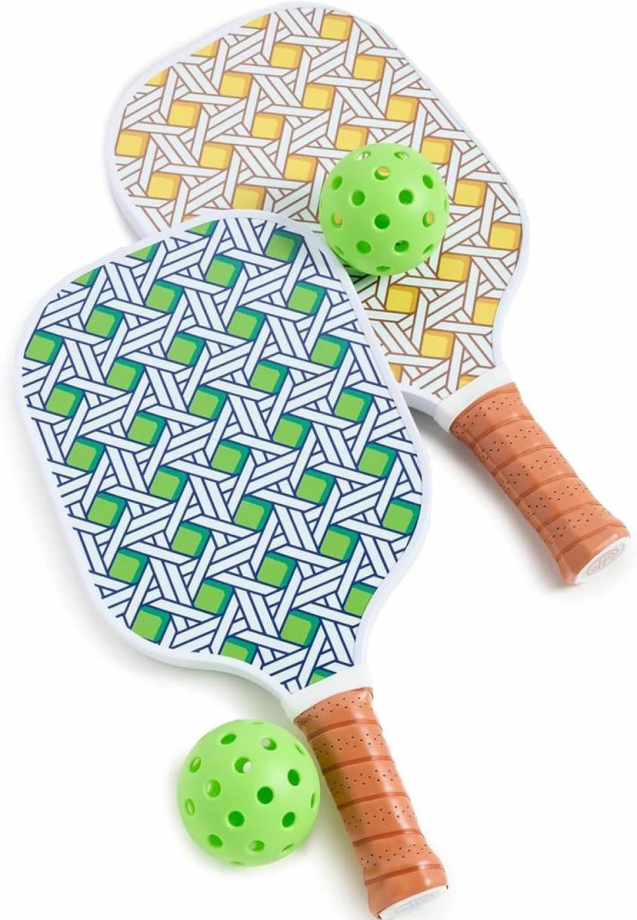 Jonathan Adler Women's Basketweave Pickleball Paddle Set with Premium Case - Stylish & Durable Pickleball Gear for Women