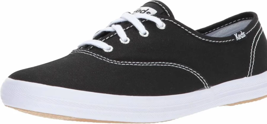 Keds Women's Champion Canvas Sneakers - Classic White Lace-Up Casual Shoes for Women