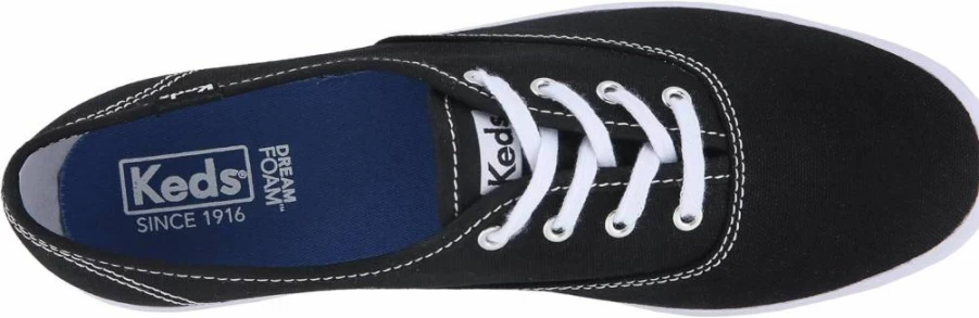 Keds Women's Champion Canvas Sneakers - Classic White Lace-Up Casual Shoes for Women