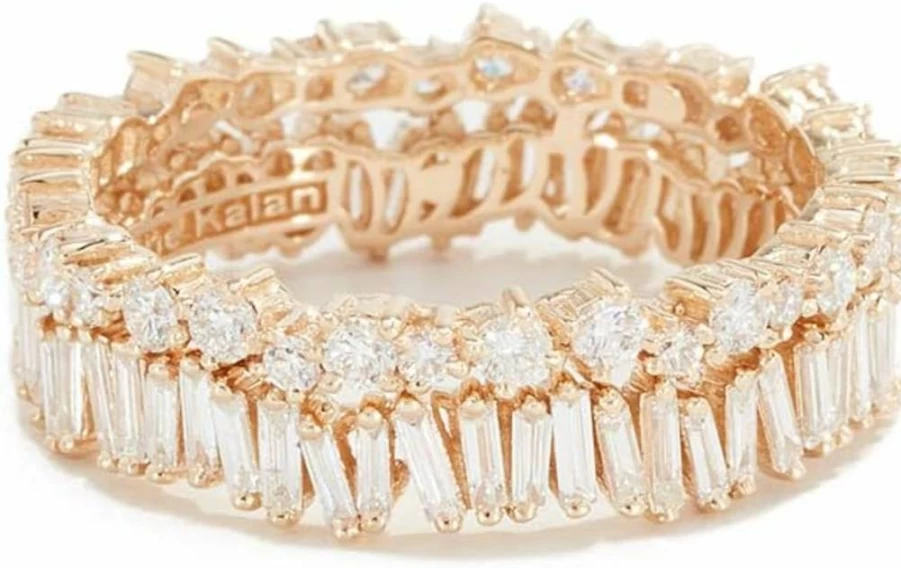 Suzanne Kalan 18K Gold Diamond Fireworks Double Band Ring for Women