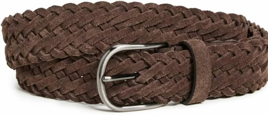 Anderson's Men's Brown Suede Woven Belt - Size 38, Style M1 - Premium Leather Strap for Casual & Formal Wear