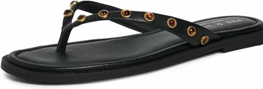 Rag & Bone Women's Cabochon Gianna Thong Sandals – Stylish Leather Flip Flops for Women