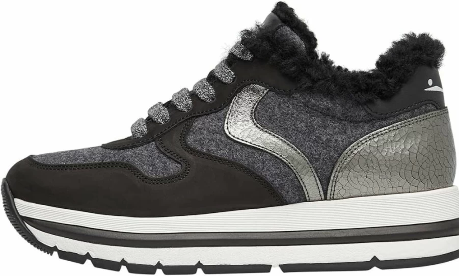 VOILE BLANCHE Women's Shearling Lined Platform Sneakers - Maran Winter Boots Fashion