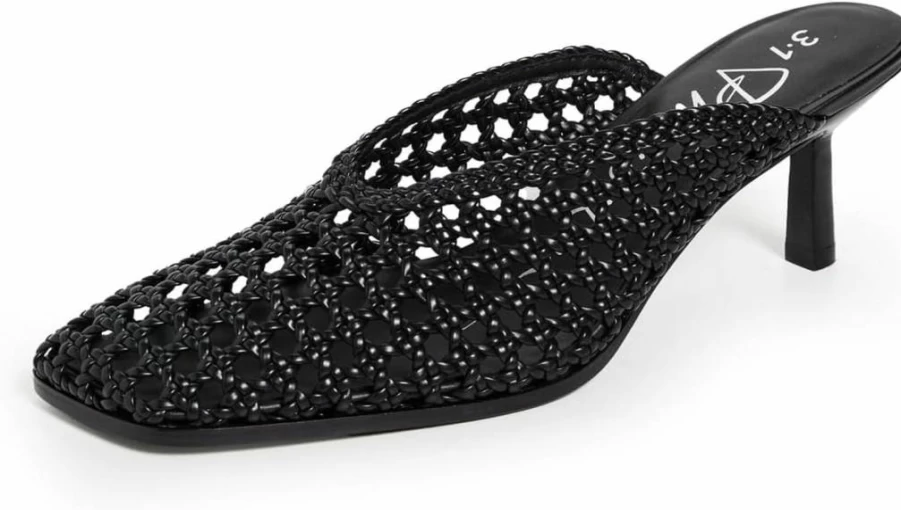 3.1 Phillip Lim Women's ID Macrame Mules with Teardrop Heel - Stylish Open-Toe Slide Sandals