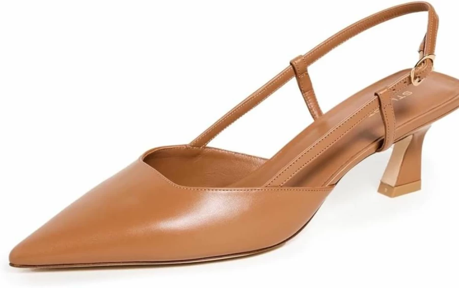Stuart Weitzman Women's Vinnie 50mm Slingback Pump Heels - Elegant Low Block Heel Sandals