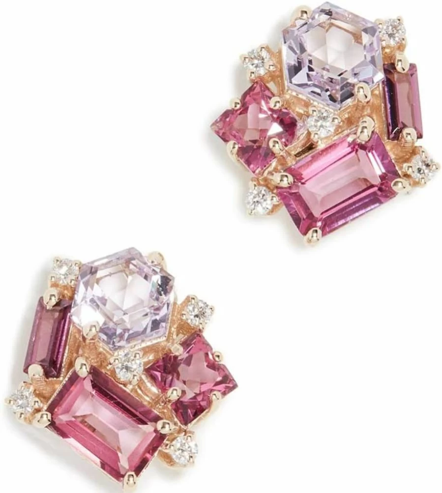 Suzanne Kalan 14K Gold Cluster Diamond Earrings for Women | Luxury Handmade Jewelry