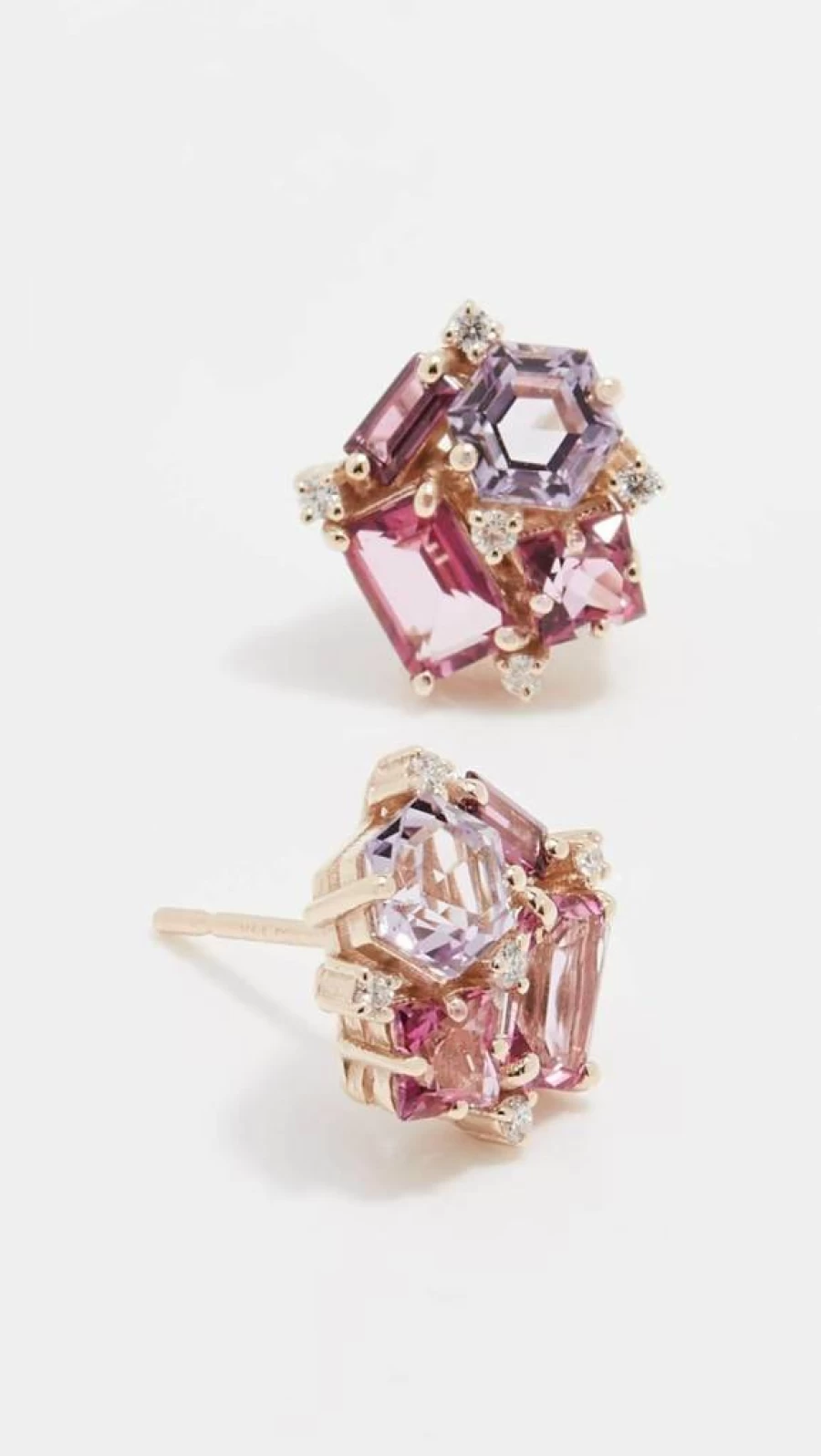 Suzanne Kalan 14K Gold Cluster Diamond Earrings for Women | Luxury Handmade Jewelry