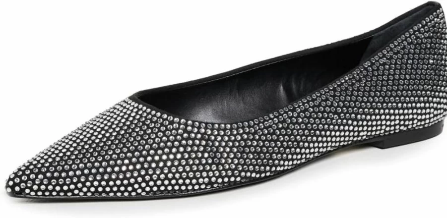 SCHUTZ Lyla Women's Bow Detail Flat Shoes - Elegant Half Bow Ballet Flats
