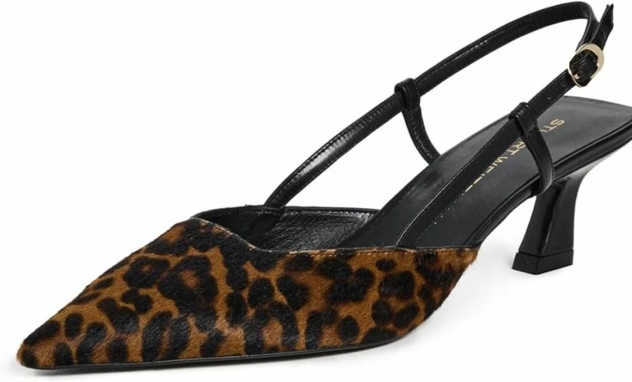 Stuart Weitzman Women's Vinnie 50mm Slingback Heels - Elegant Low Block Heel Sandals for Women