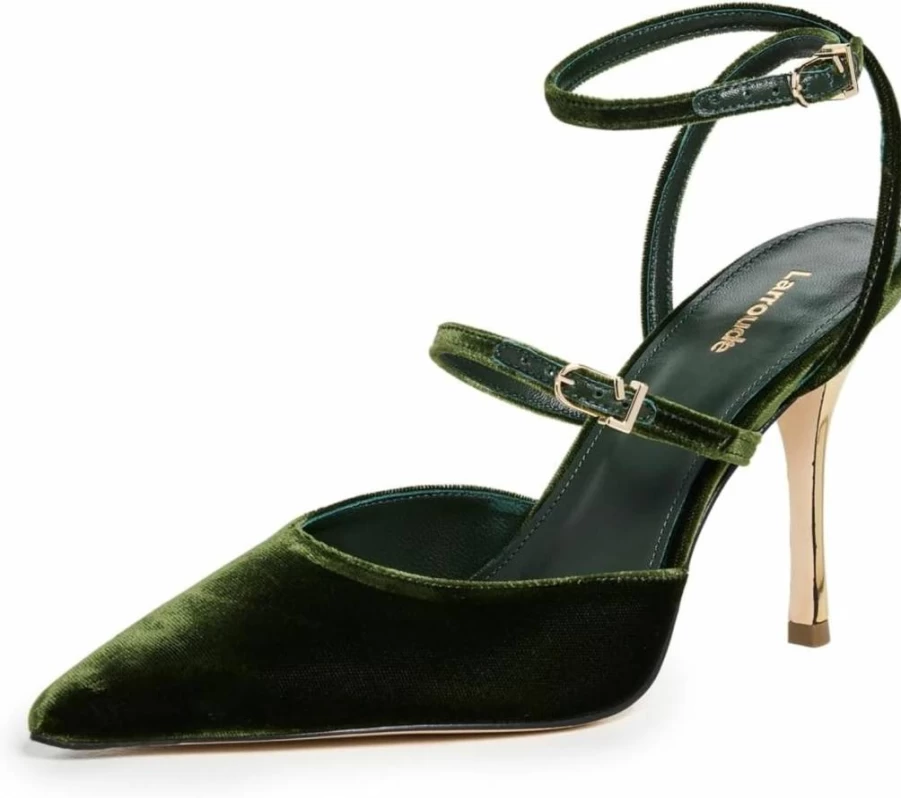 Larroude Women's Kris Velvet Pump - Elegant High Heel Dress Shoes for Women