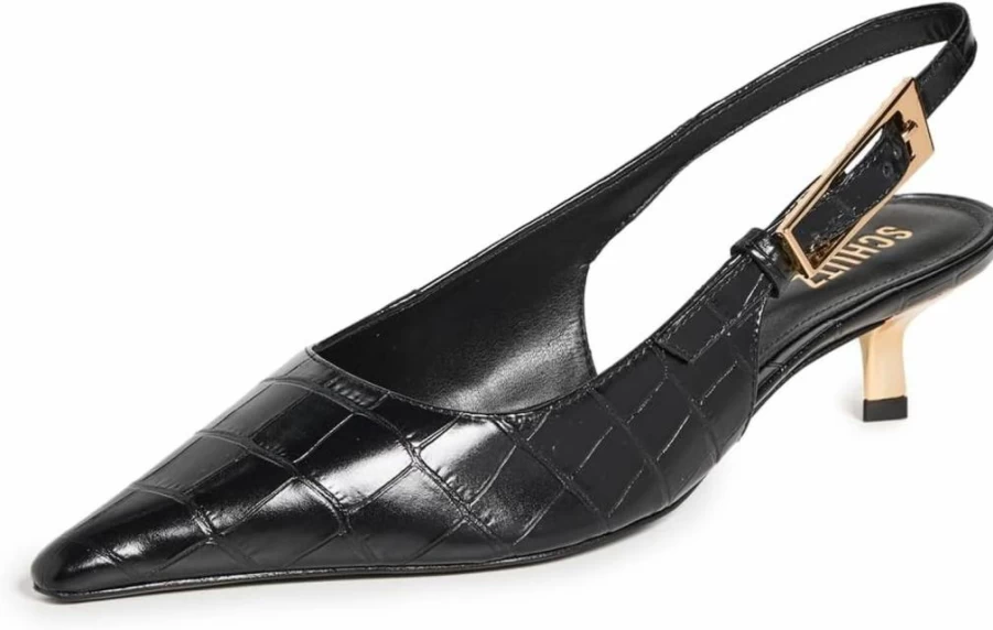 SCHUTZ Lana Croco-Embossed Slingback Heels for Women - Stylish & Comfortable Pumps