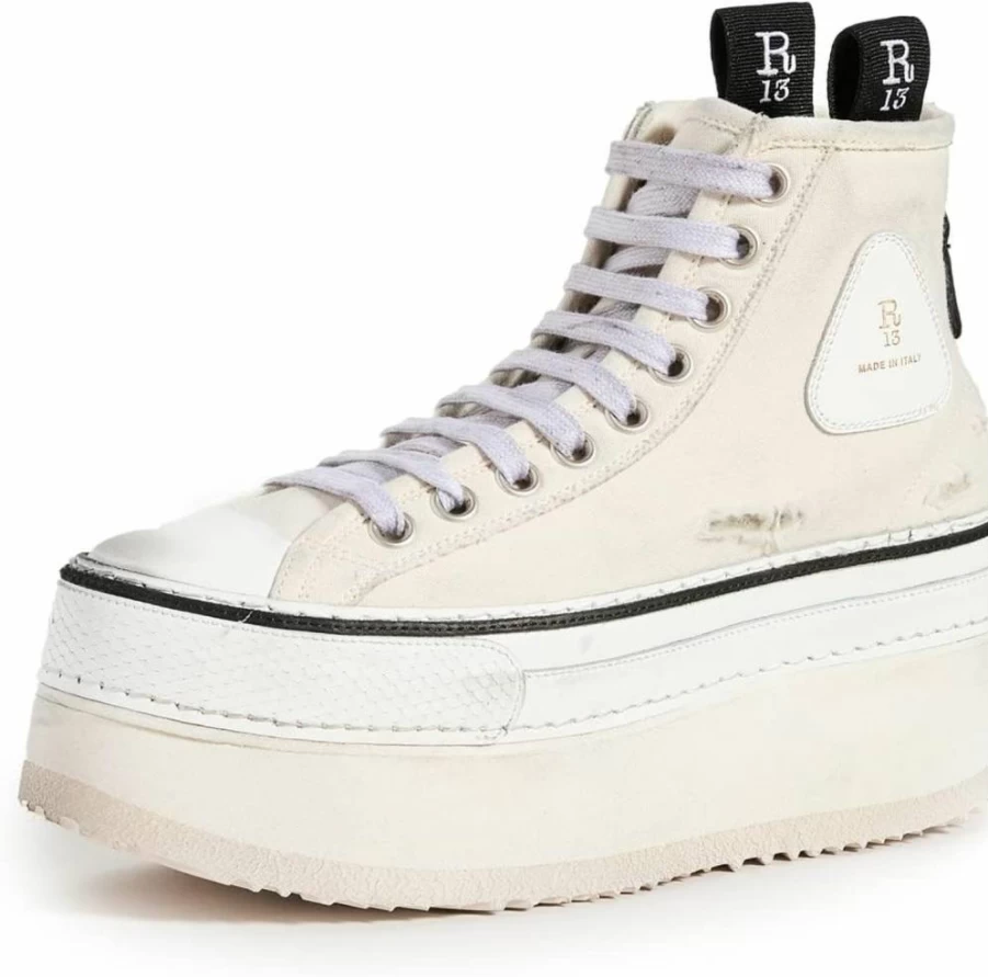 R13 Women's Chunky Platform High Top Sneakers - Retro Basketball-Inspired Streetwear Shoes