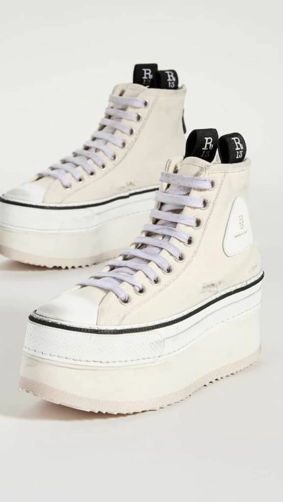 R13 Women's Chunky Platform High Top Sneakers - Retro Basketball-Inspired Streetwear Shoes