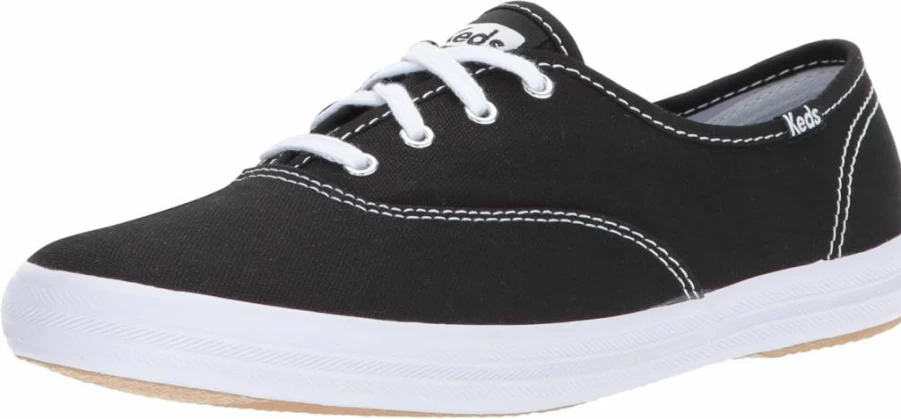 Keds Women's Champion Canvas Sneakers - Classic White Lace-Up Casual Shoes for Women