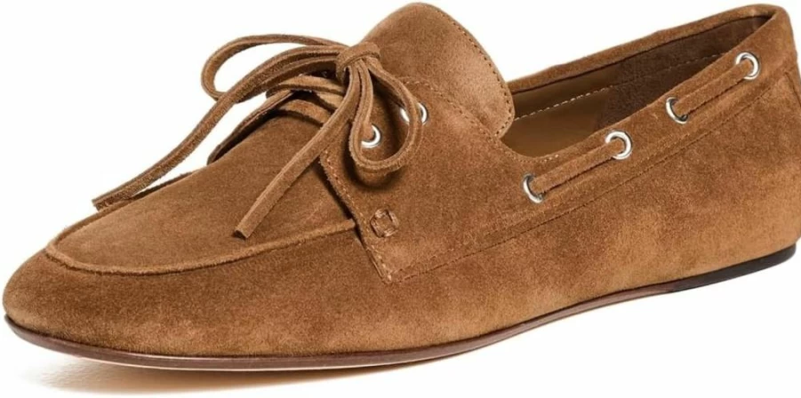 Vince Women's Marin Boat Shoes | Classic Slip-On Deck Shoes for Women | Comfortable Leather Loafers