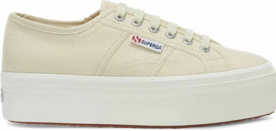 Superga Women's 2790 Platform Sneakers - Classic White Canvas Fashion Sneakers with Chunky Sole for Comfort & Style