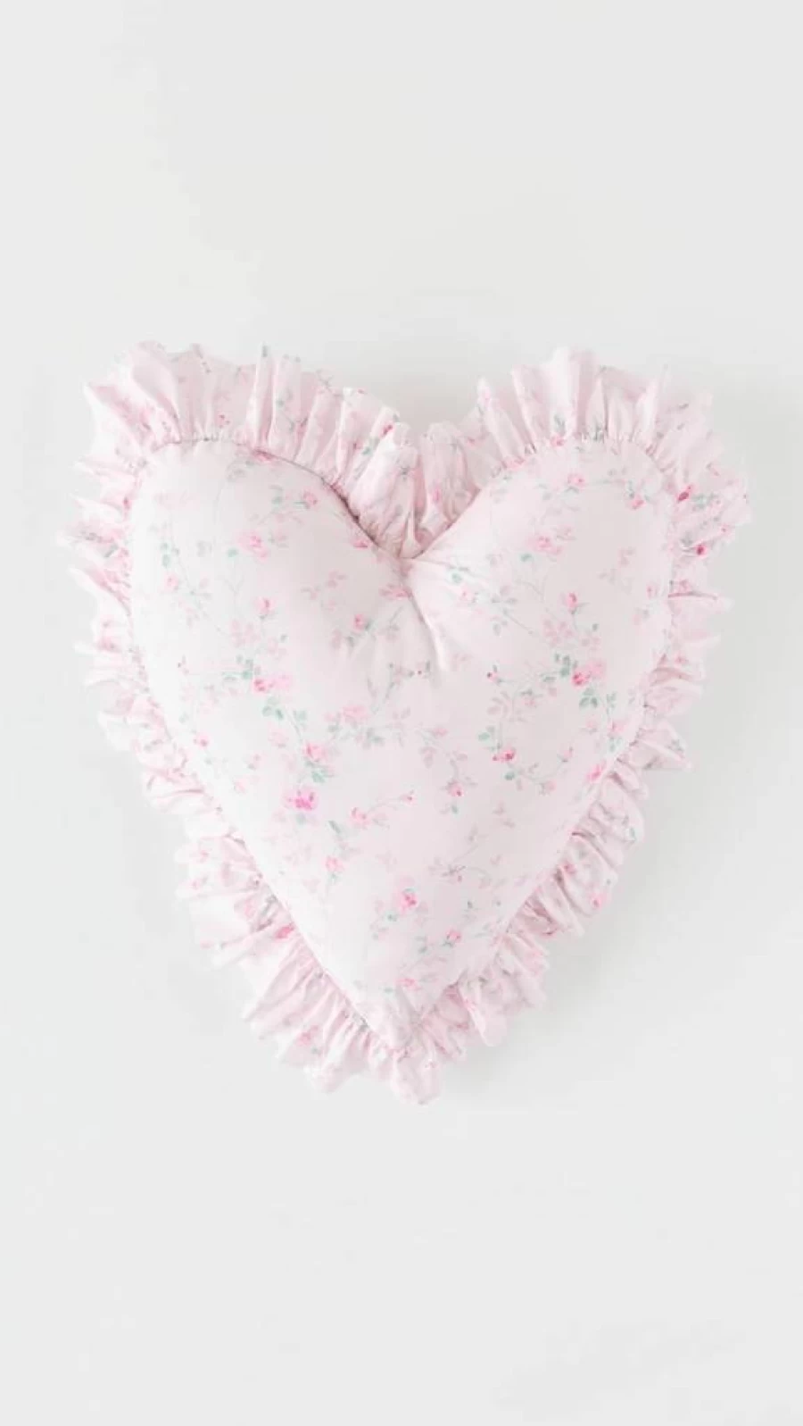 LOVESHACKFANCY Women's Heart-Shaped Ruffle Decorative Pillow - Romantic Home Accent