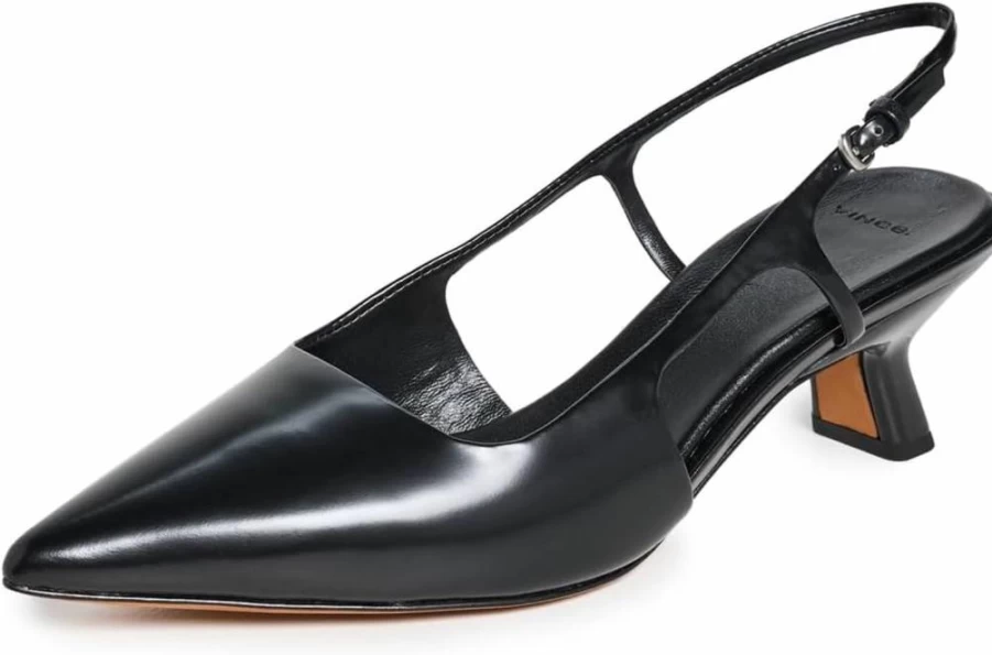 Vince Bianca Women's Leather Pumps - Elegant Low Heel Dress Shoes for Women