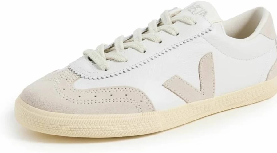 Veja Women's White/Natural Volley Sneakers - Size 6 | Eco-Friendly Leather Tennis Shoes