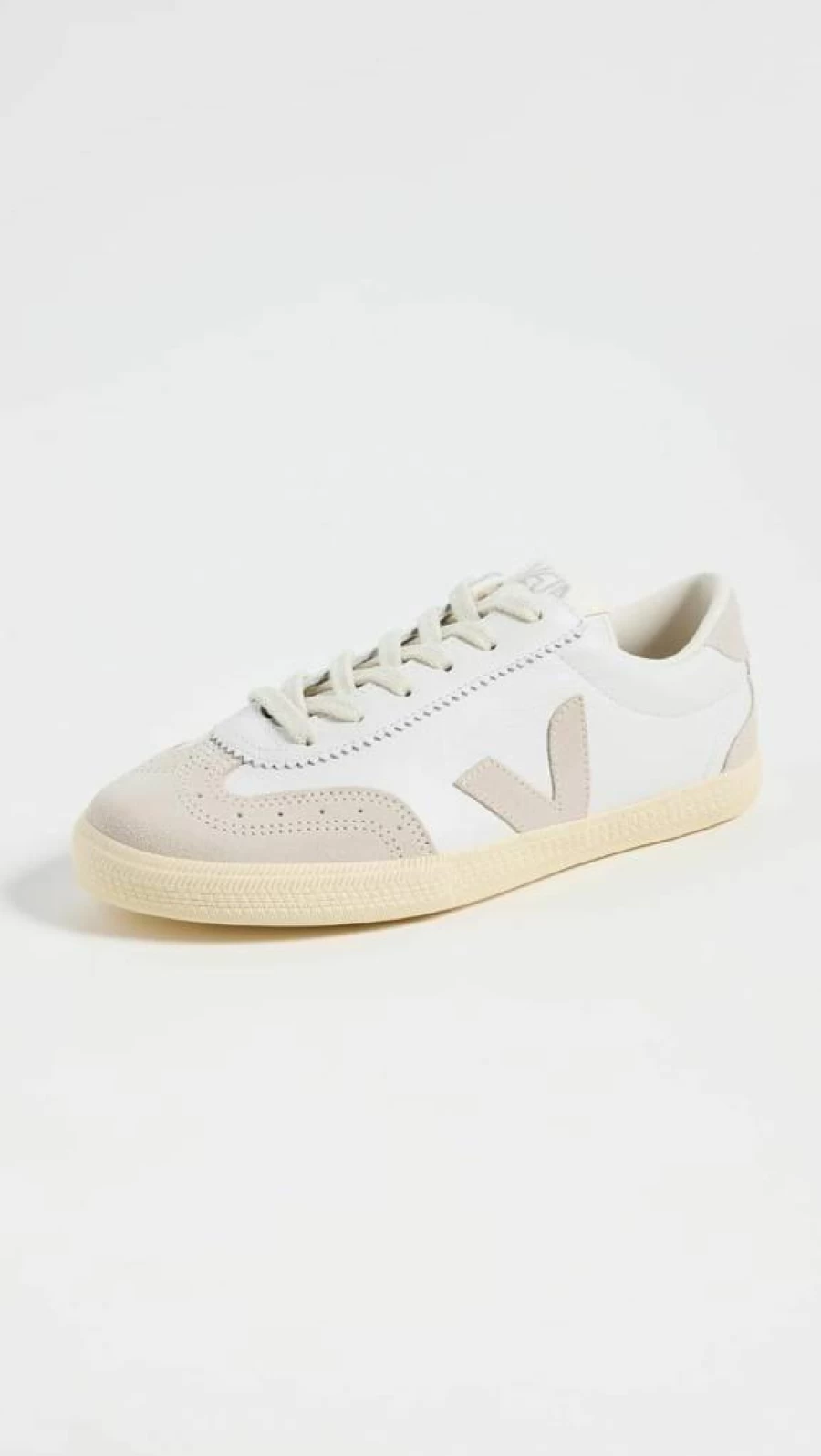 Veja Women's White/Natural Volley Sneakers - Size 6 | Eco-Friendly Leather Tennis Shoes