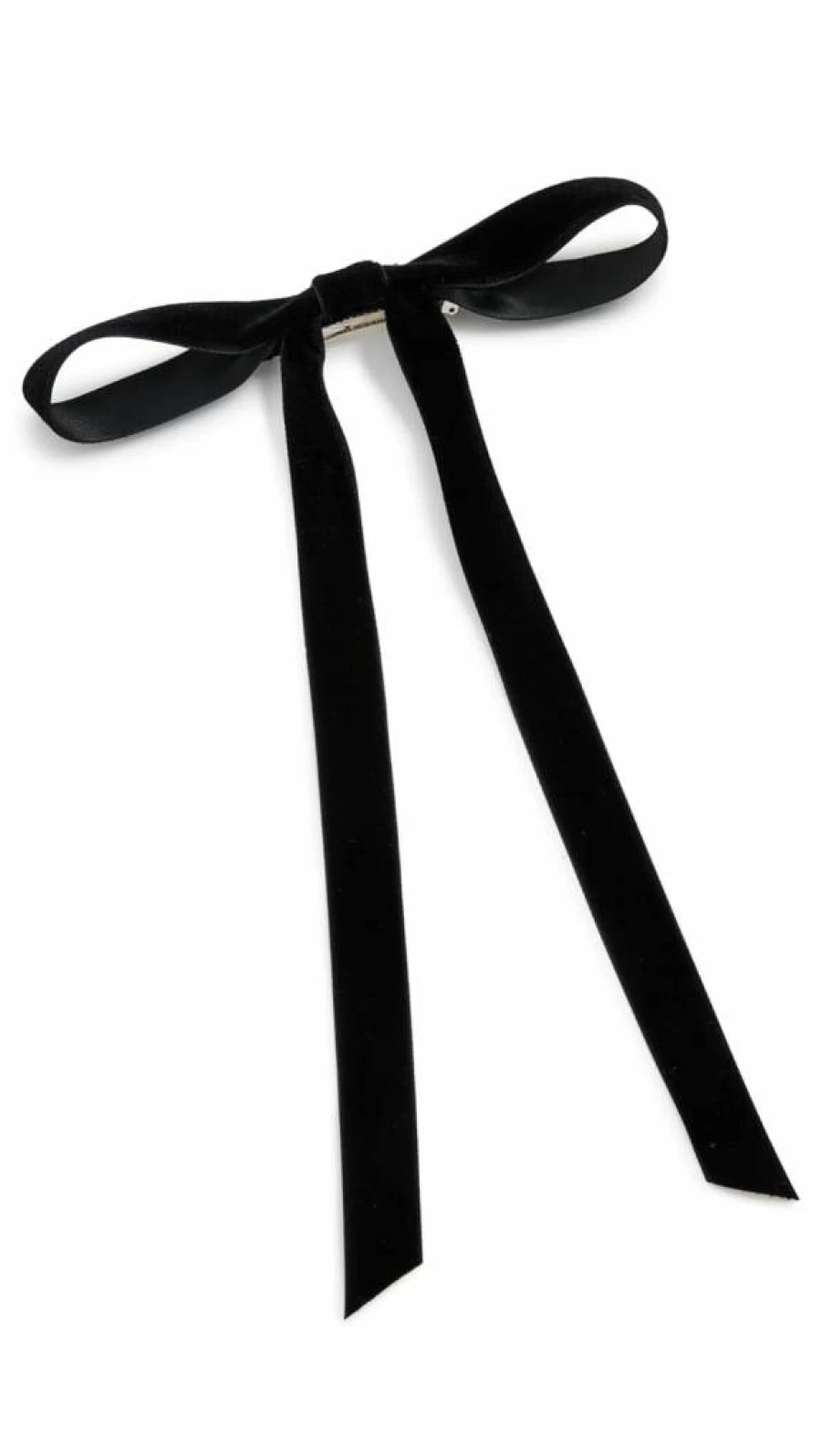 Jennifer Behr Aida Velvet Hair Bow Barrette for Women - Black Velvet Hair Clip, Elegant Bow Barrettes, 1 Count