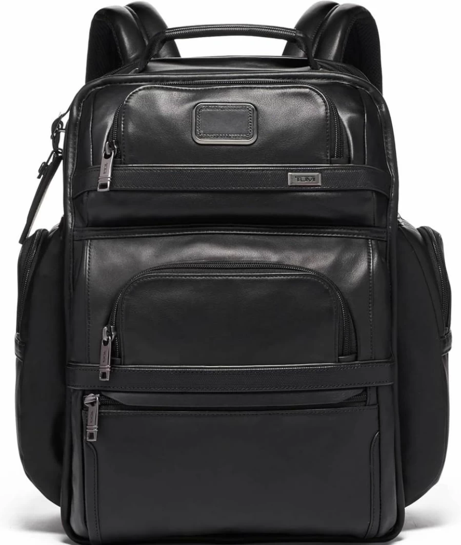 TUMI Alpha Brief Pack 15 Inch Laptop Backpack with Padded Adjustable Straps, Tablet & Toiletries Storage, Durable Business Travel Backpack in Black